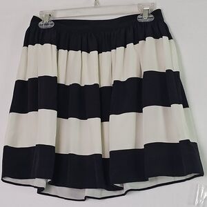 Fossil Silk Striped Mini Skirt Sz 4 Skater,Preppy